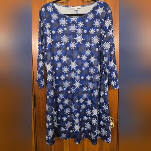 XL Blue Snowflake Dress